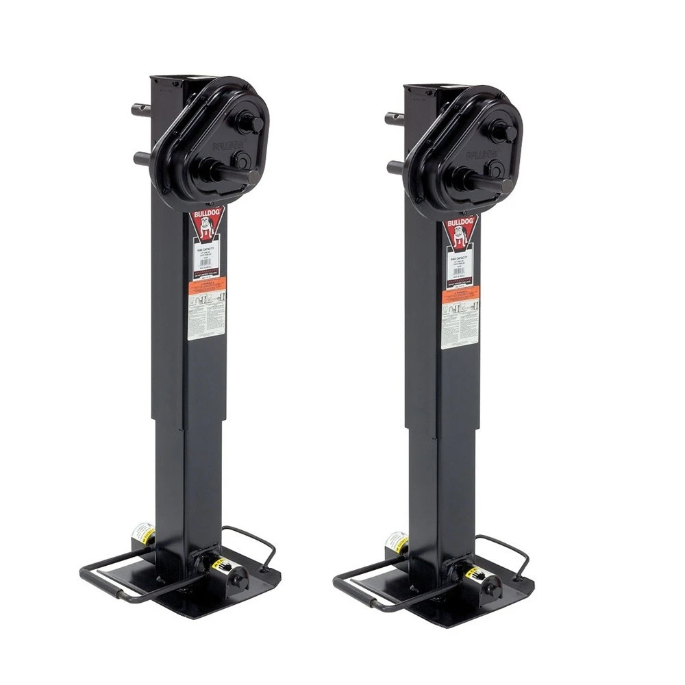Bulldog 25K 2-Speed Square Trailer Jack Twin Cam Drop Leg Heavy Duty