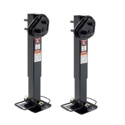 Bulldog 2x 25K 2-Speed Square Trailer Jack w/ Twin Cam Gearbox & Drop Leg for Heavy-Duty