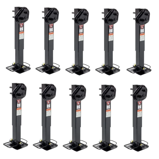 Bulldog 10-Pack Twin Cam 2-Speed 25K Square Trailer Jacks with Drop Leg Heavy Duty Bundle