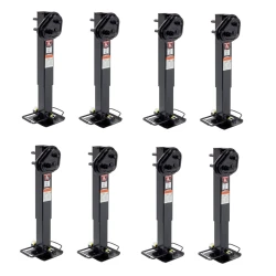 Bulldog 8x 25K 2-Speed Square Trailer Jack w/ Twin Cam Gearbox & Drop Leg for Heavy-Duty