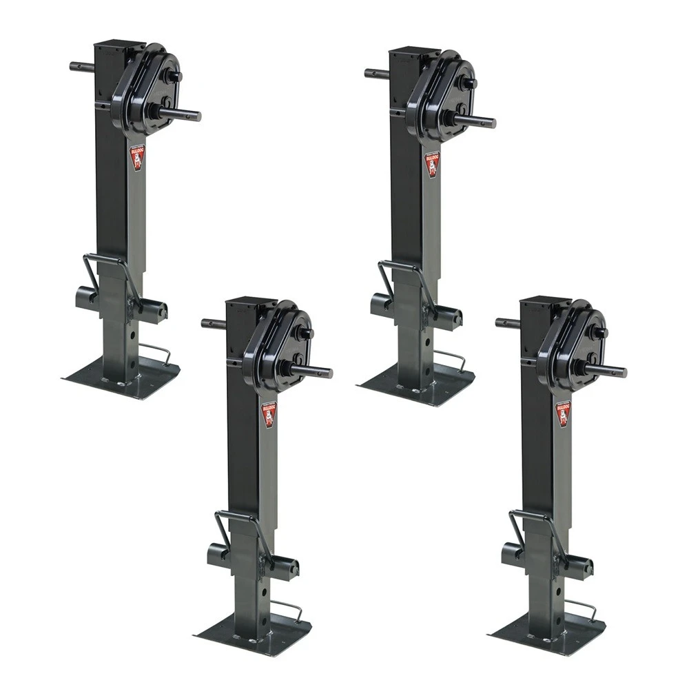 Bulldog 25K Twin Cam 2-Speed Square Drop Leg Trailer Jack Bundle 4-Pack