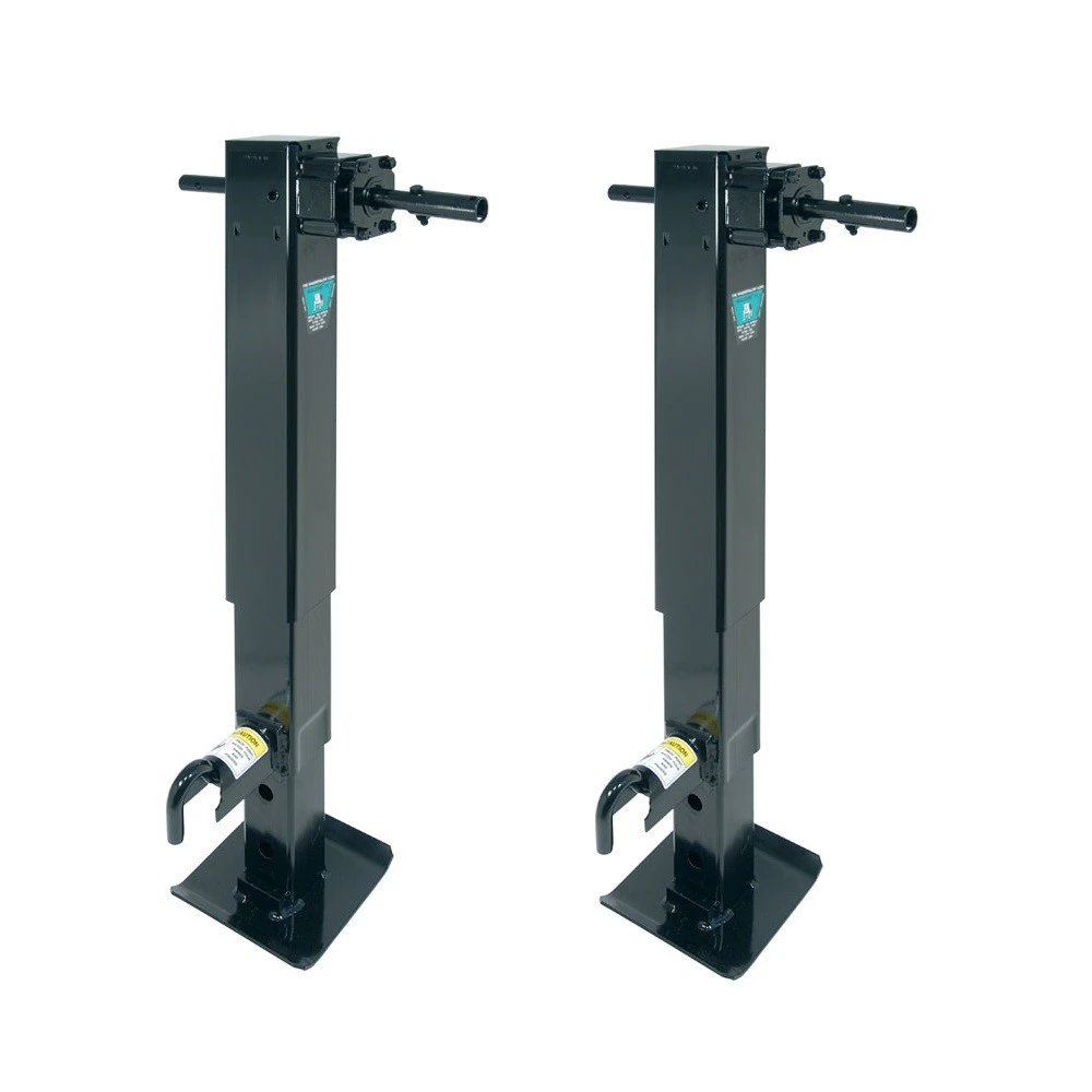 Bulldog dual 12K 2-speed square trailer jacks with spring return planetary gearbox