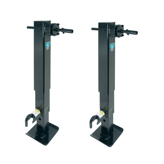 Bulldog dual 12K 2-speed square trailer jacks with spring return planetary gearbox