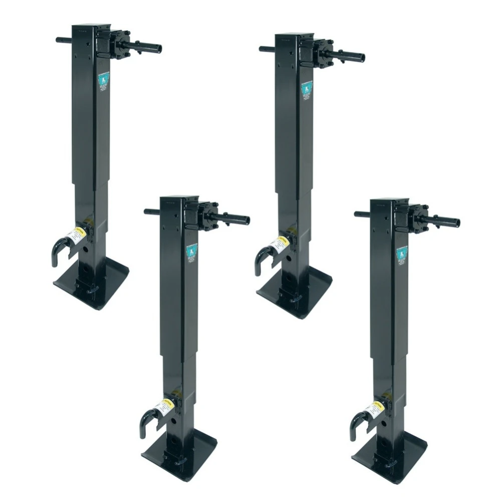 Bulldog 4-Pack 12K Two-Speed Square Trailer Jacks with Spring Return and Planetary Gearbox