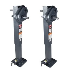 Bulldog 2x 12K 2-Speed Square Trailer Jack w/ Traditional Gearbox for Non Spring Return