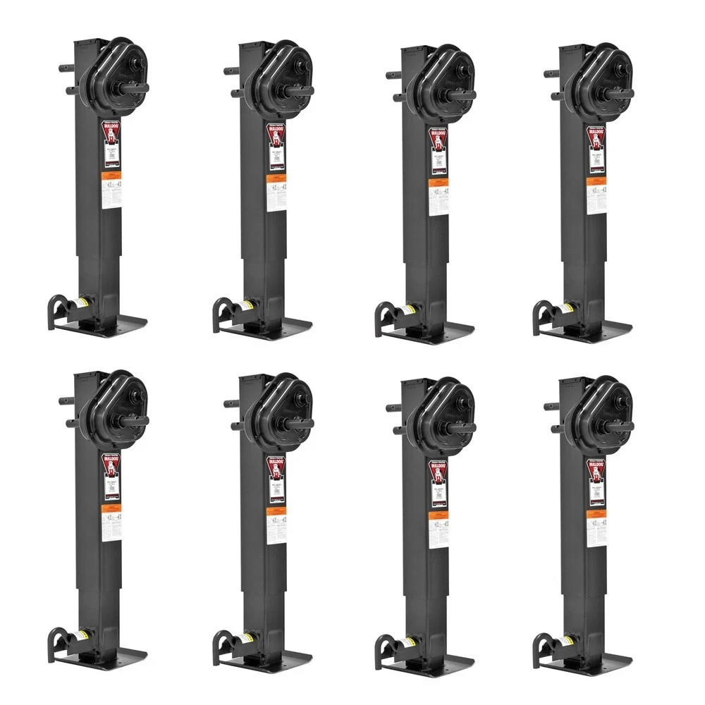 Bulldog 2-speed 12K square sidewind trailer jack bundle