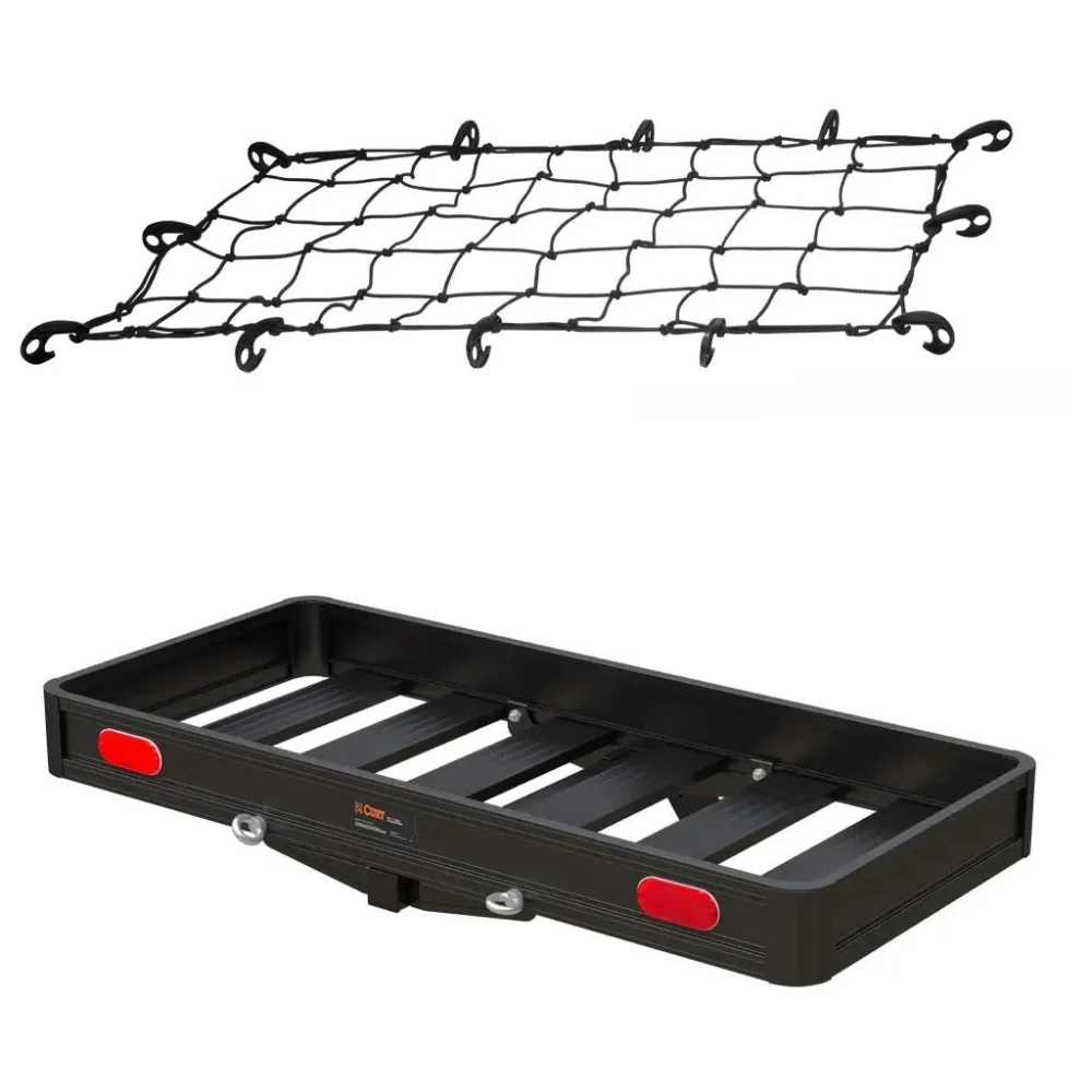 curt activelink aluminum hitch cargo carrier bundle with 43x24 cargo net