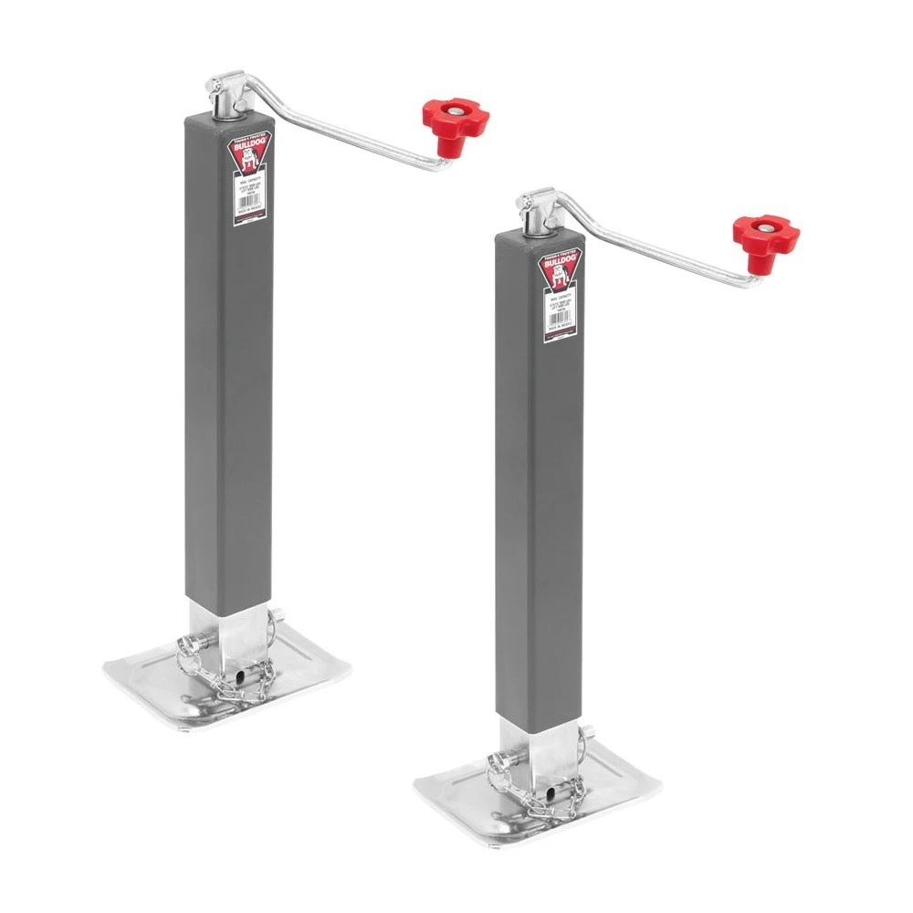 Bulldog 8K Square Trailer Jack 15″ Topwind with Footplate – 2-Pack