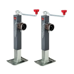 Bulldog 2x 8K Square Trailer Jack w/ Tubular Swivel Mount and 10" Lift