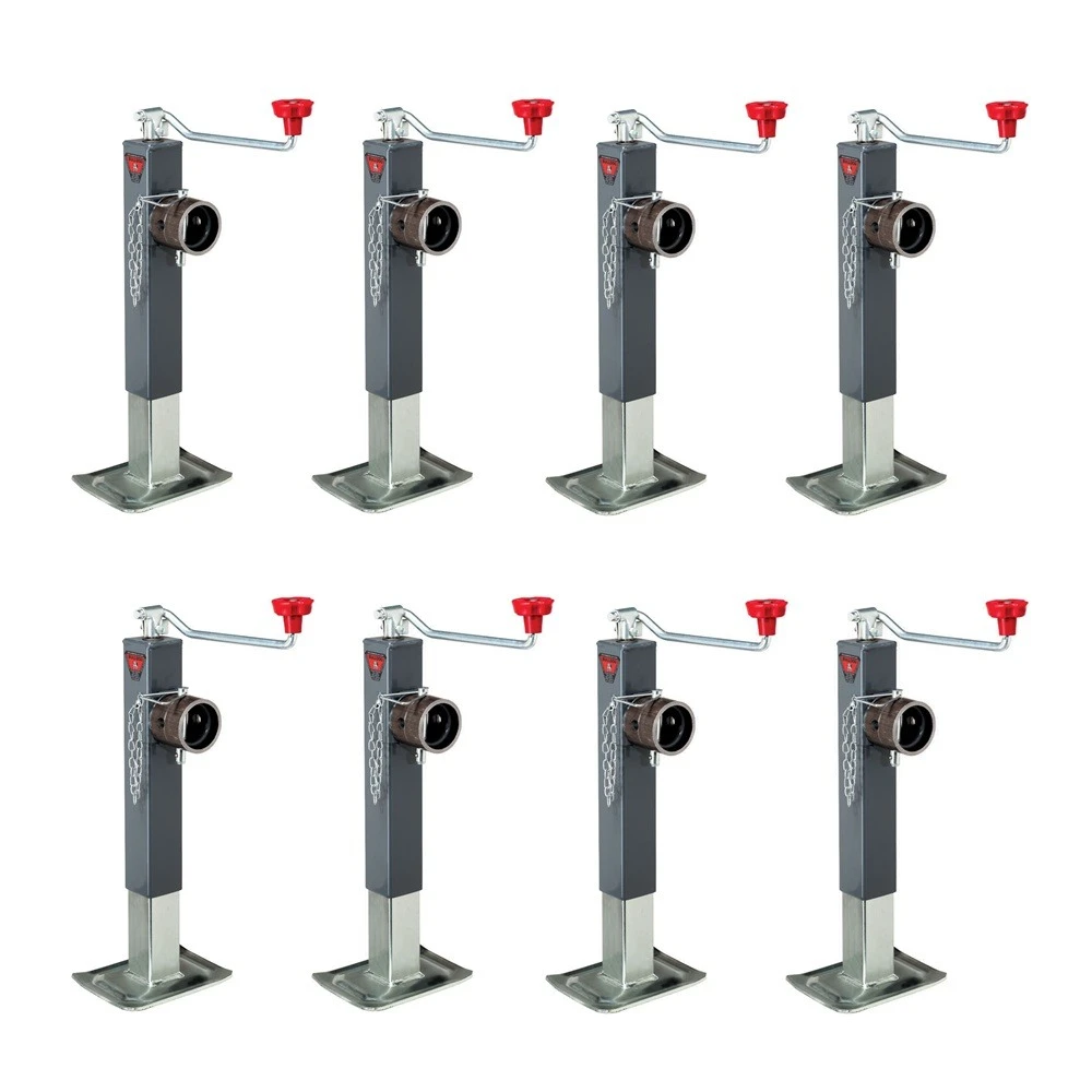 Bulldog 8K square trailer jack topwind tubular swivel mount 10 inch lift bundle of 8
