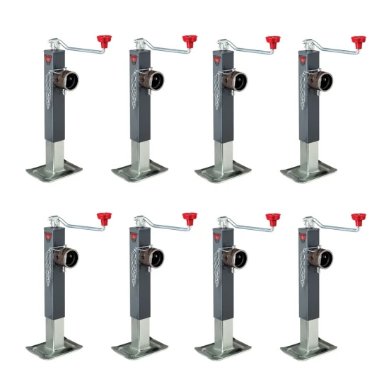 Bulldog 8K square trailer jack topwind tubular swivel mount 10 inch lift bundle of 8
