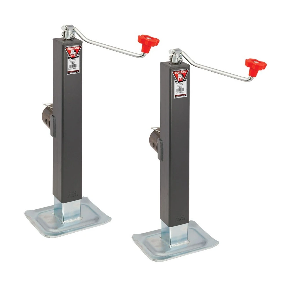 Bulldog 8K Square Topwind Trailer Jacks Set with Swivel Mount and 15" Lift