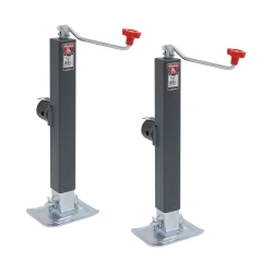 Bulldog 2x 8K Square Trailer Jack w/ Tubular Swivel Mount and 15" Lift