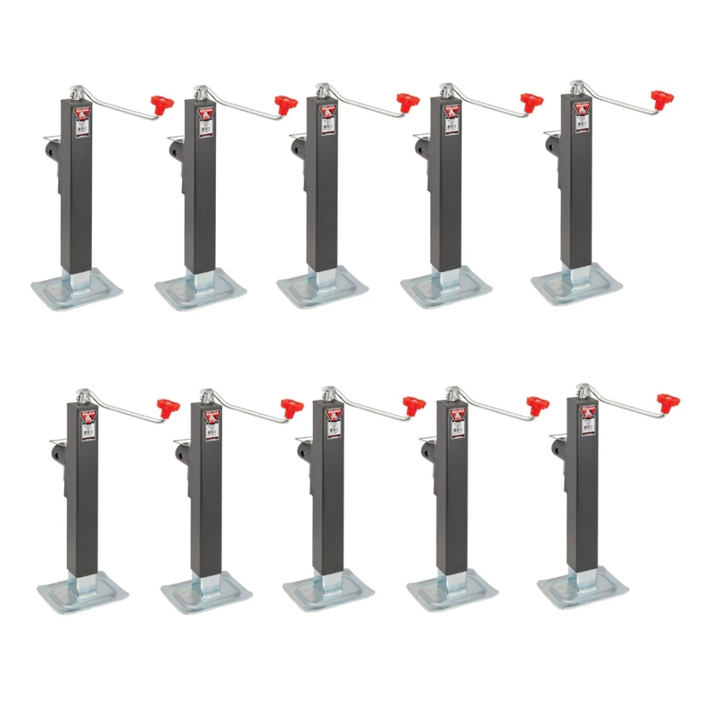 Bulldog 8K square trailer jack bundle of 10 with tubular swivel mount and 15 inch lift