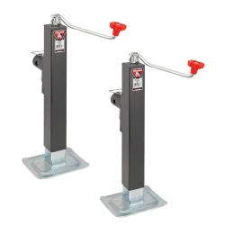 Bulldog 2x 8K Square Trailer Jack w/ Tubular Swivel Mount 15" Lift w/o Mating Mount