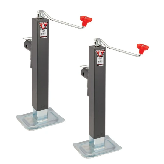 Bulldogs 8K square swivel trailer jack 15-inch lift pipe mount heavy duty 2-pack