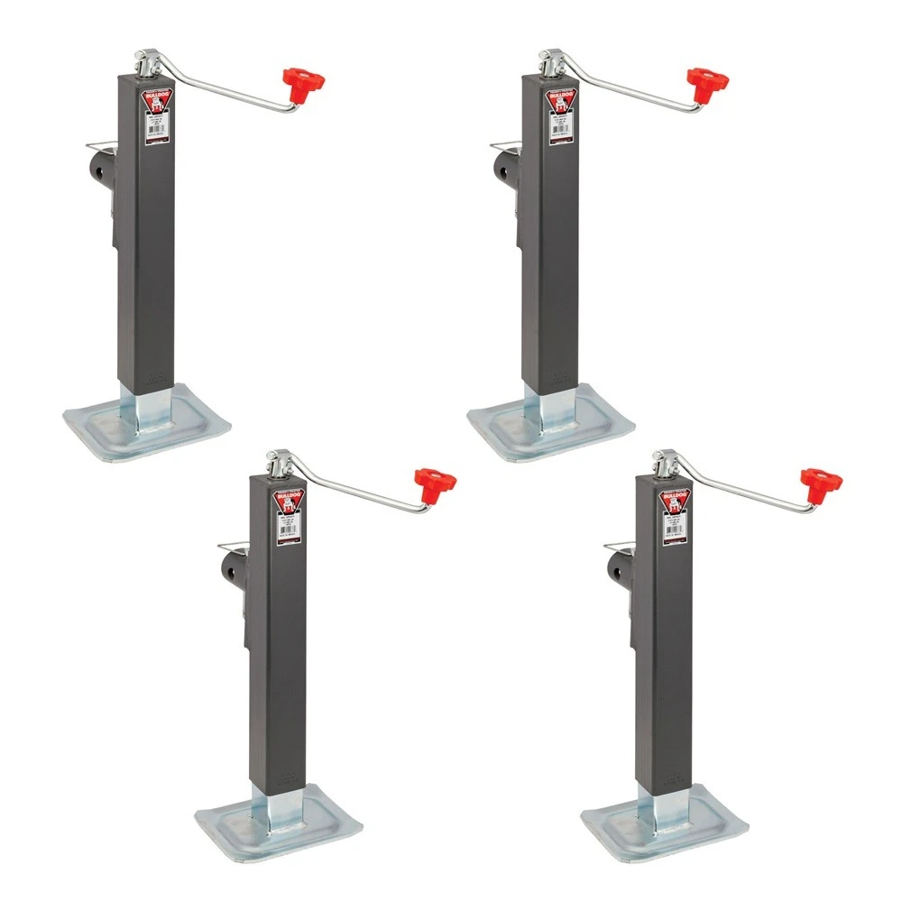 Bulldog 8K square swivel trailer jack 4-pack, 15-inch topwind lift
