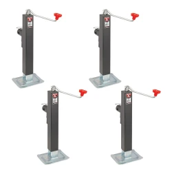Bulldog 4x 8K Square Trailer Jack w/ Tubular Swivel Mount 15" Lift w/o Mating Mount