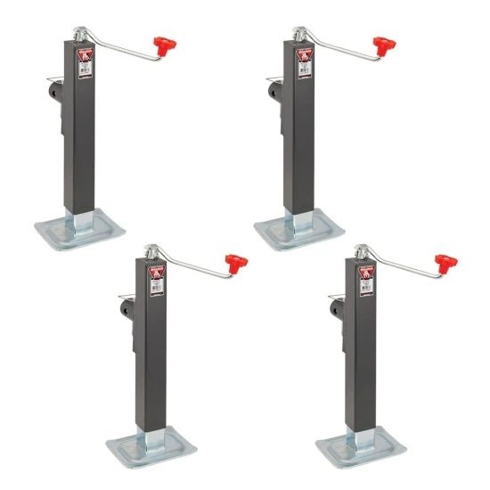 Bulldog 8K square swivel trailer jack 4-pack, 15-inch topwind lift