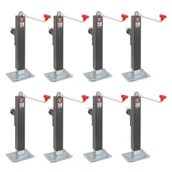 Bulldog 8x 8K Square Trailer Jack w/ Tubular Swivel Mount 15" Lift w/o Mating Mount