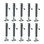 Bulldog 8,000 lb square sidewind trailer jack with 15 inch lift and footplate 10-pack