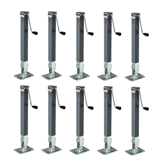 Bulldog 8,000 lb square sidewind trailer jack with 15 inch lift and footplate 10-pack
