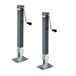 Bulldog 2x 8K Square Trailer Jack w/ 15" Lift Sidewind and Footplate