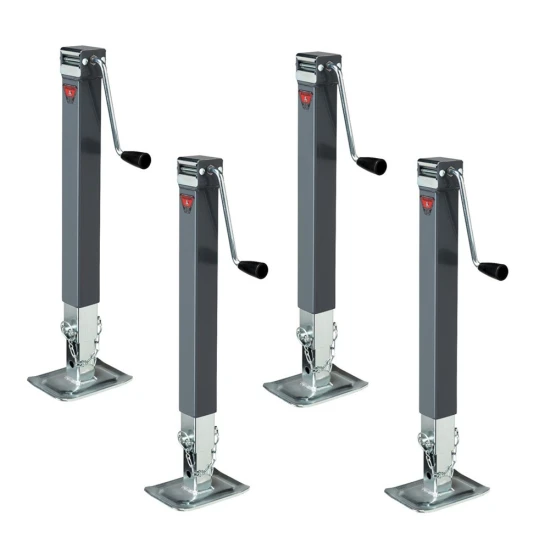 Bulldog 8K sidewind square trailer jack bundle 4-pack with footplate