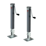 Pair of Bulldog 8,000 lb sidewind square trailer jacks with 15″ lift and footplate