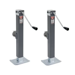 Bulldog 2x 8K Square Trailer Jack w/ Tubular Swivel Mount and 15" Lift