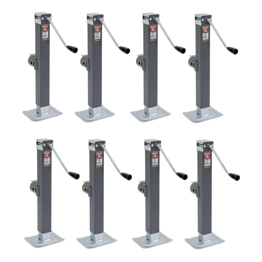 Bulldog 8K square sidewind swivel trailer jack 8-pack with 15 inch lift