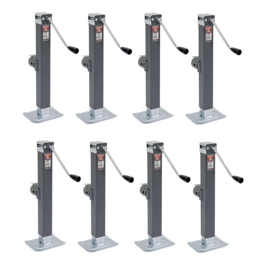 Bulldog 8K square sidewind swivel trailer jack 8-pack with 15 inch lift