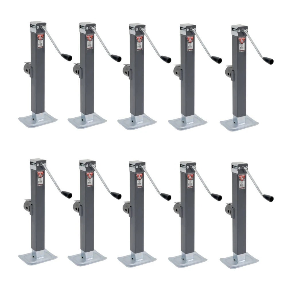 Bulldog 8K square trailer jack side mount swivel 15-inch lift – 10-pack bundle