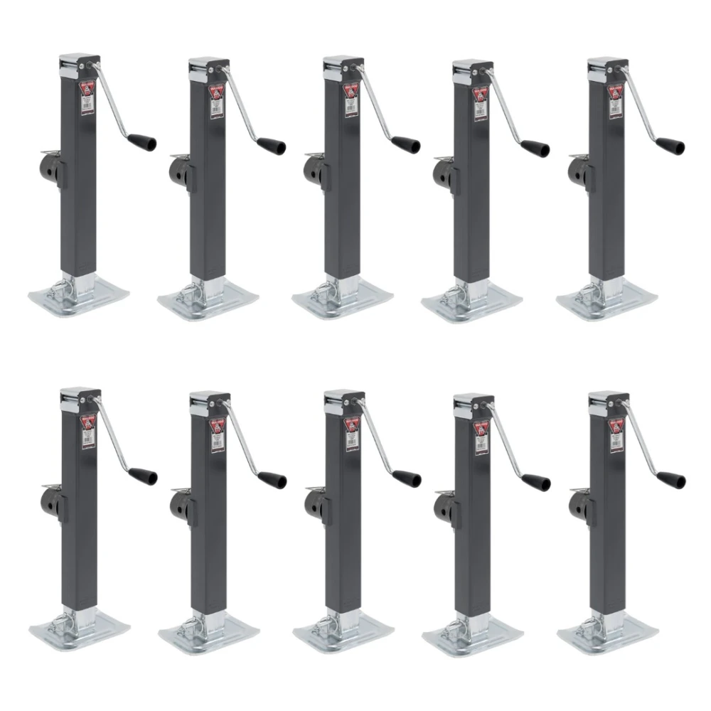 Bulldog 8K lb square sidewind trailer jack with tubular swivel mount and 15in lift, 10-pack