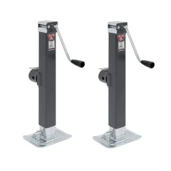 Bulldog 2x 8K Square Trailer Jack w/ Tubular Swivel Mount and 15" Lift