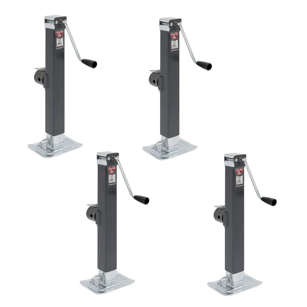 Bulldog 4-pack 8K square swivel trailer jacks 15 inch lift heavy duty