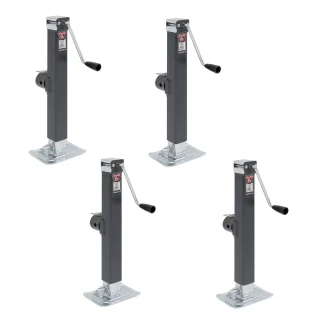 Bulldog 4-pack 8K square swivel trailer jacks 15 inch lift heavy duty