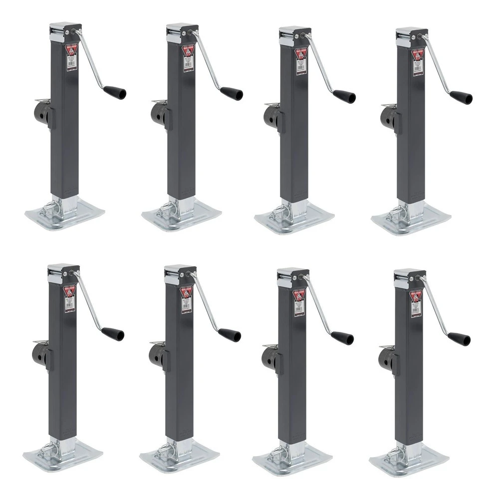 8-Pack Bulldog 8000 lb Square Swivel Mount Trailer Jacks 15 Inch Lift
