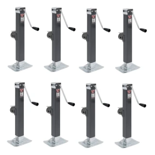 8-Pack Bulldog 8000 lb Square Swivel Mount Trailer Jacks 15 Inch Lift