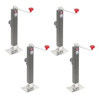 Bulldog 5K Square Trailer Jacks with Pipe Mount and Footplate – 4 Pack