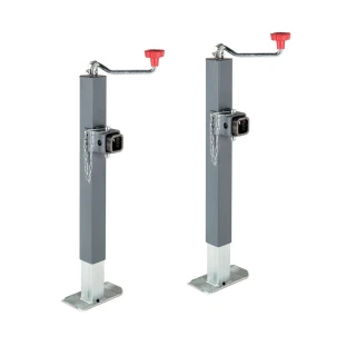 Bulldog 5K Square Trailer Jack Pair with Topwind Handle and Swivel Mount