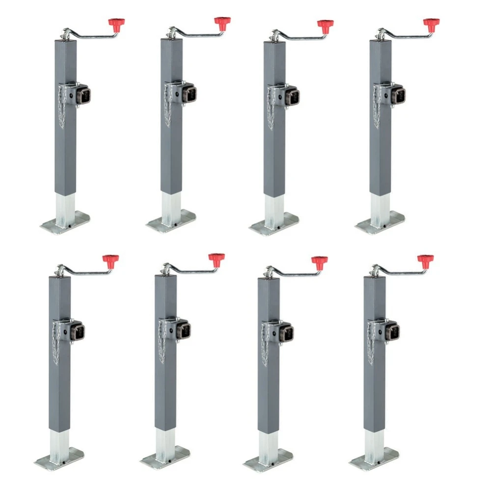 Bulldog 5K Square Swivel Trailer Jack Set with Topwind Handle and 15" Lift – 8-Pack