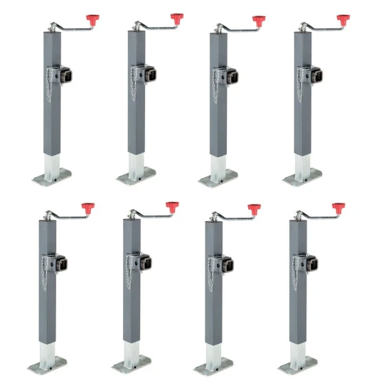 Bulldog 5K Square Swivel Trailer Jack Set with Topwind Handle and 15" Lift – 8-Pack