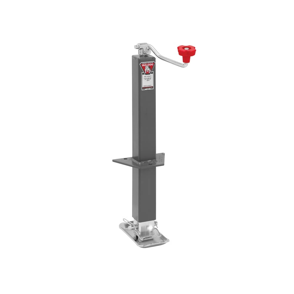 BULLDOG 5K square A-frame topwind trailer jack with 15K cast head coupler for 2-5/16″ ball