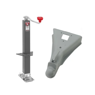 BULLDOG 5K square A-frame topwind trailer jack with 15K cast head coupler for 2-5/16″ ball