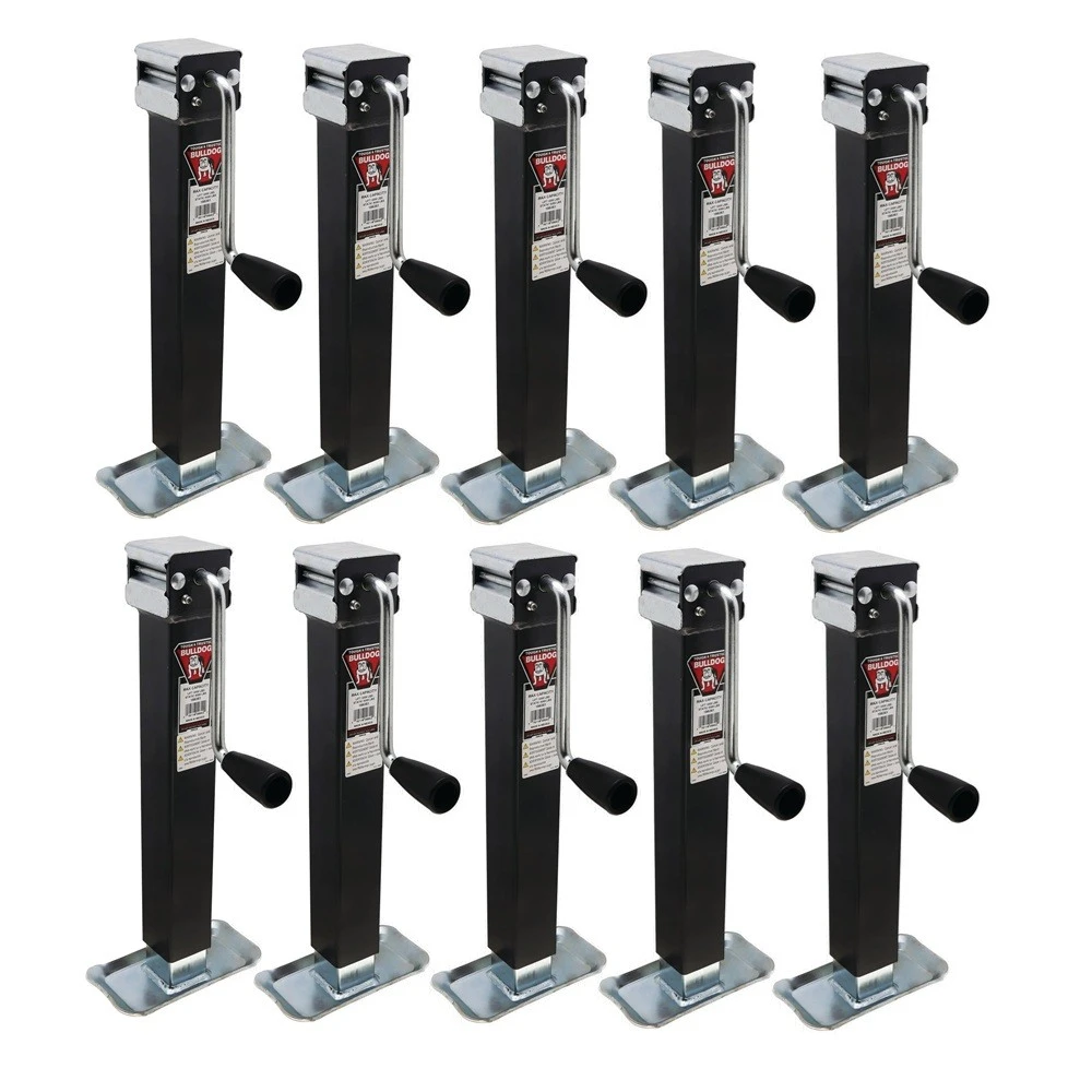 Bulldog 10-Pack 5K Square Trailer Jacks with Sidewind Handle and Footplate