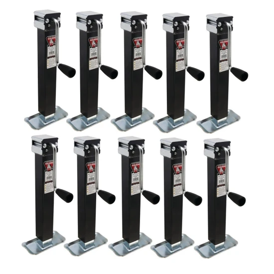 Bulldog 10-Pack 5K Square Trailer Jacks with Sidewind Handle and Footplate