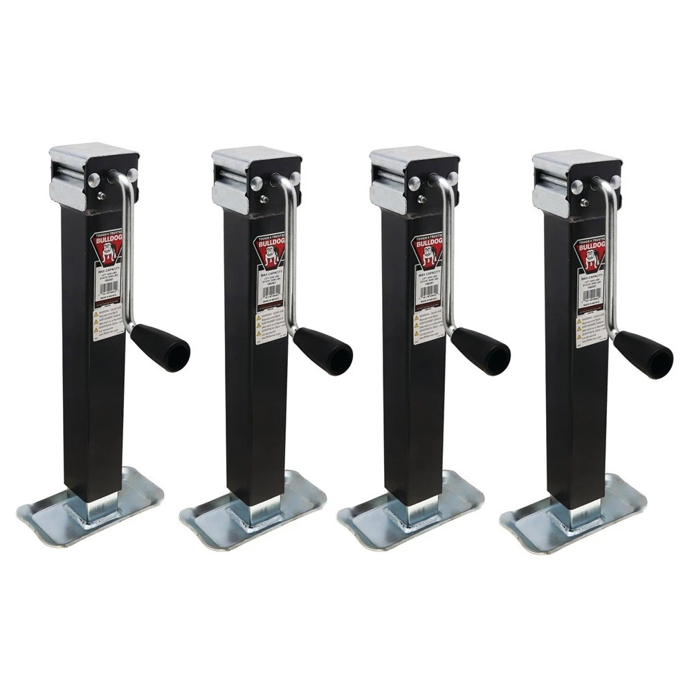 Bulldog 5K Square Trailer Jack Bundle with 10 Inch Lift and Sidewind Handle