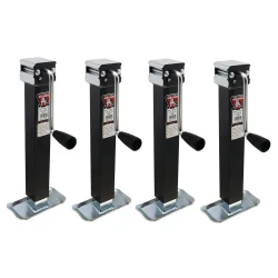 Bulldog 4x 5K Square Trailer Jack w/ 10" Lift Sidewind Handle and Footplate