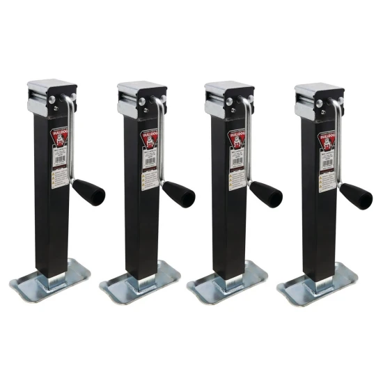 Bulldog 5K Square Trailer Jack Bundle with 10 Inch Lift and Sidewind Handle